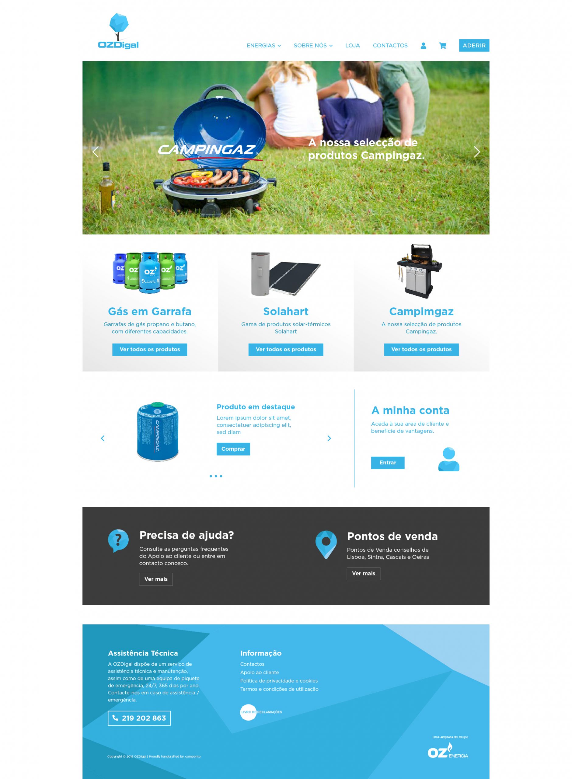 Site em wordpress com e-commerce e SEO da OZDigal